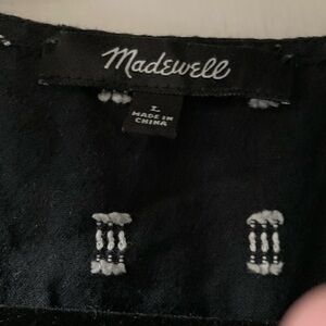 Madewell large black midi length cotton smock dress